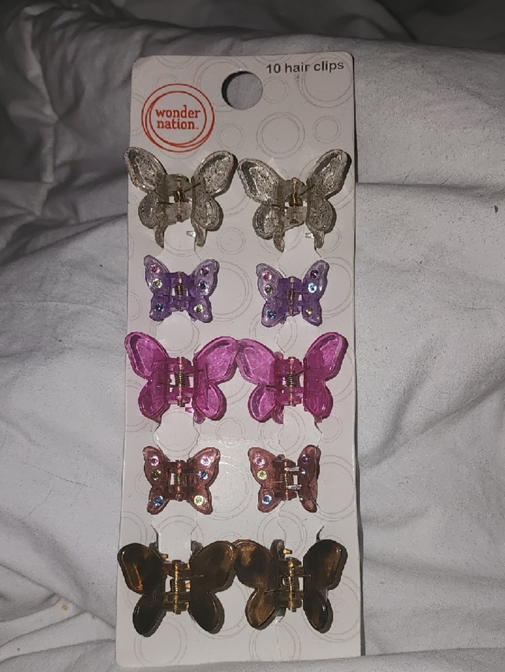 wonder nation Butterfly Clip Set - Pink, Purple, Gold, Brown